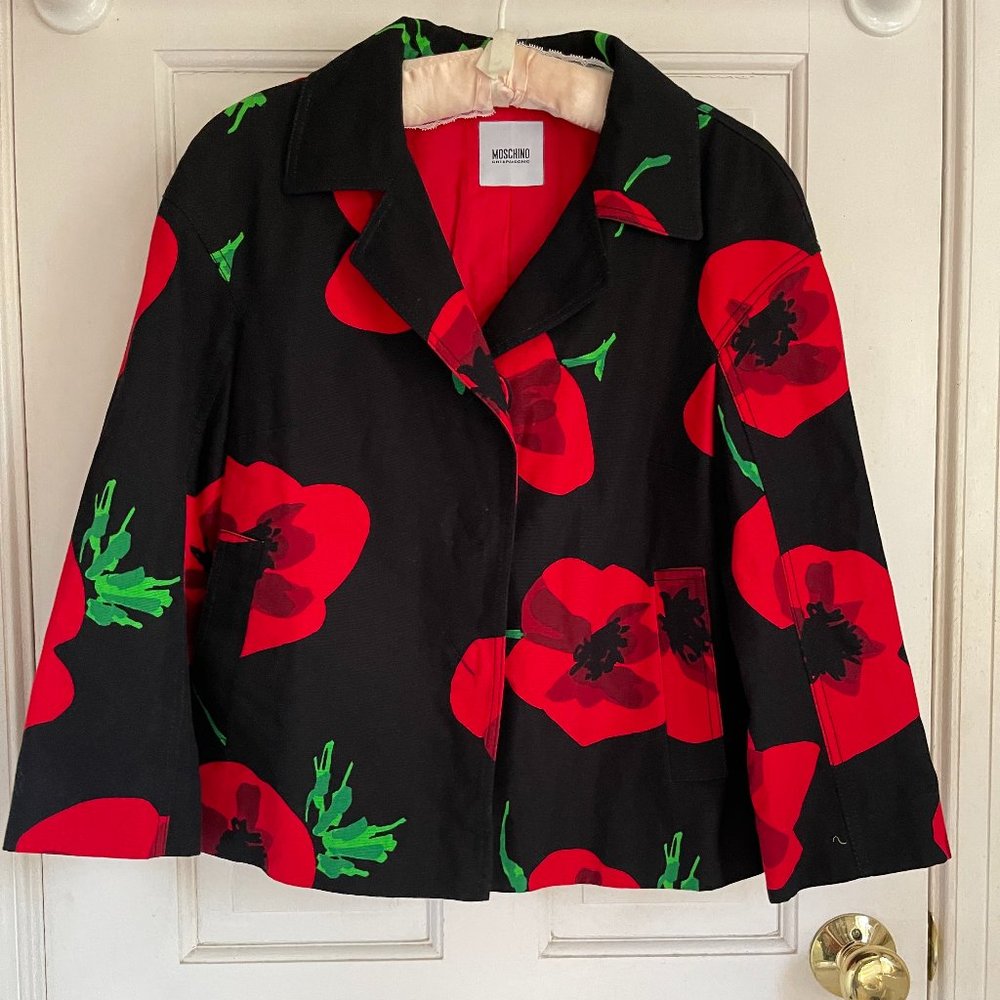 ** SOLD** Moschino Cheap And Chic Poppy Flower Jacket Size M, 8